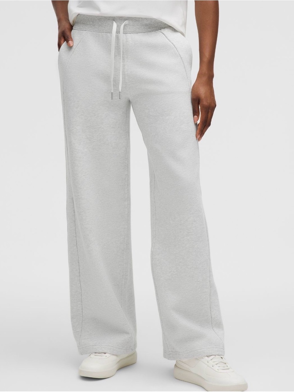 lululemon athletica Light Gray Wide-Leg Sweatpants